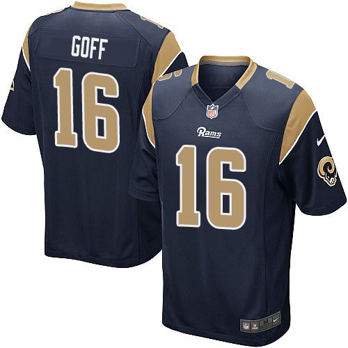 Nike Rams #16 Jared Goff Navy Blue Team Color Youth Stitched NFL Elite Jersey - Click Image to Close